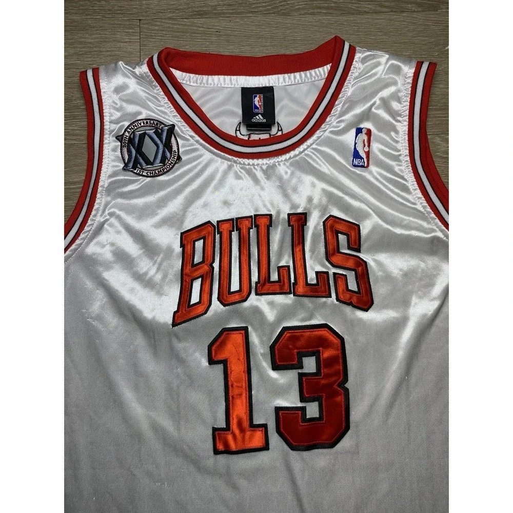 Men 2XL Authentic Adidas Joakim Noah #13 Bulls 20th Anniversary RARE NBA Jersey